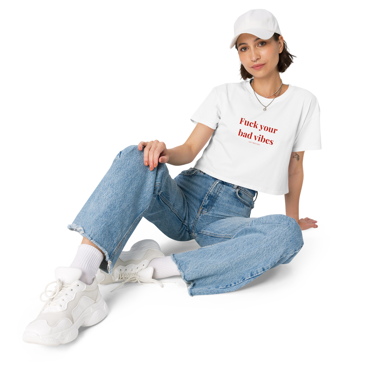 Crop top fuck your bad vibes